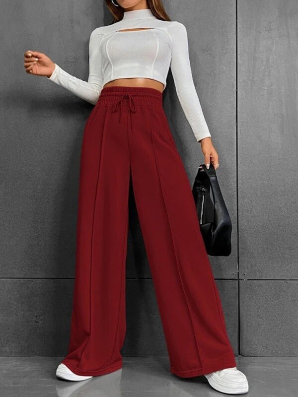New straight leg loose sweatpants wide leg pants outdoor dance casual trousers - Bottoms